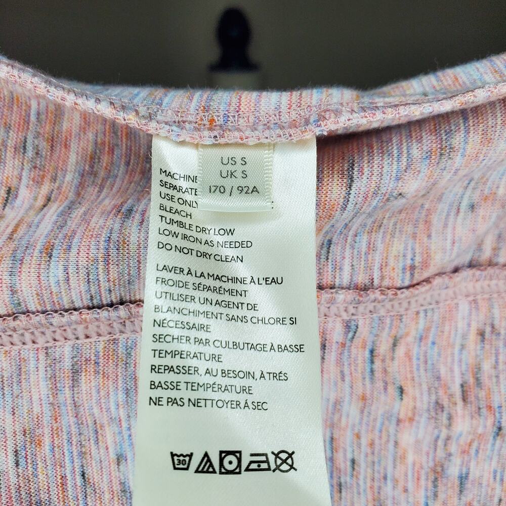 Free People Pink Roxy Ruffle Long Sleeve Top Small - Picture 7 of 7